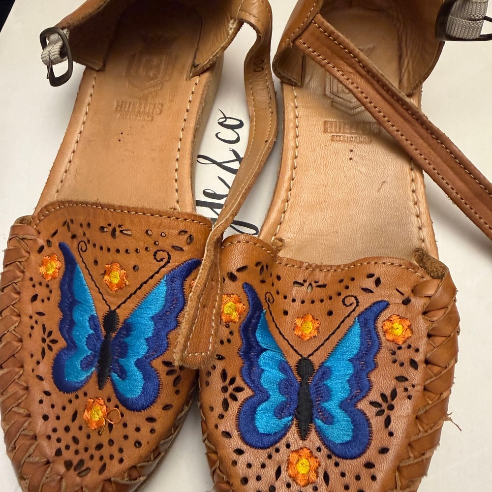 Handcrafted Leather Butterfly Flats